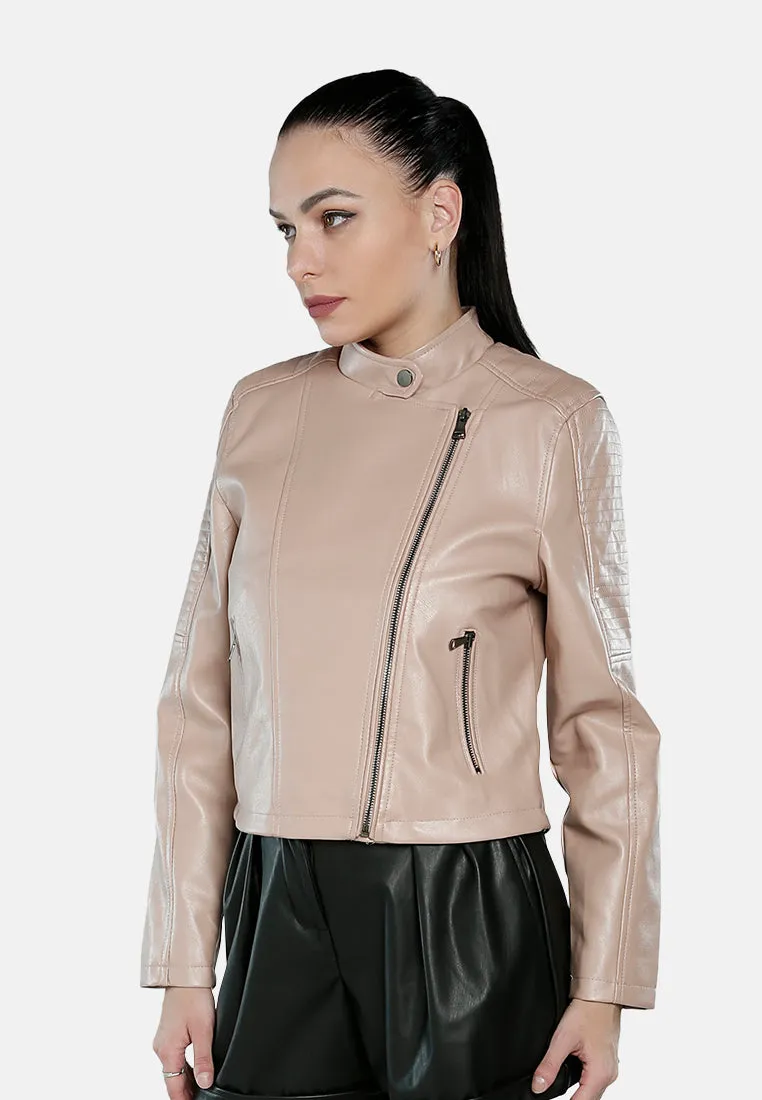 Faux Leather Biker Jacket