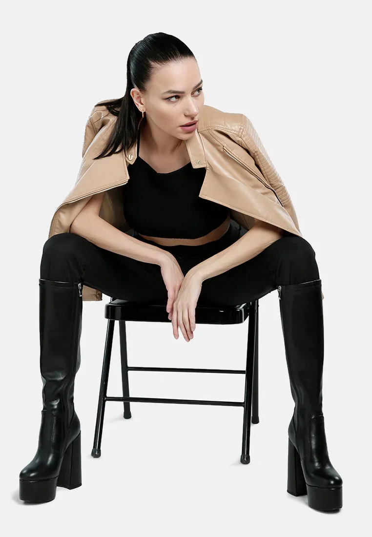 Faux Leather Biker Jacket