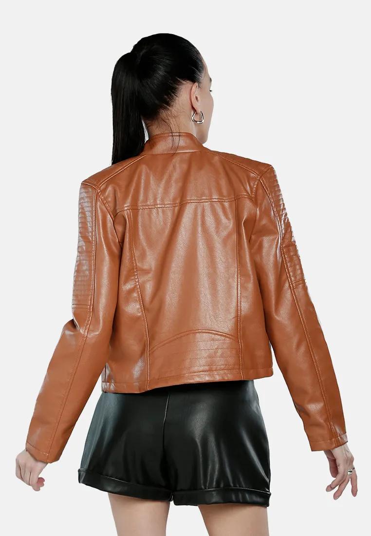 Faux Leather Biker Jacket
