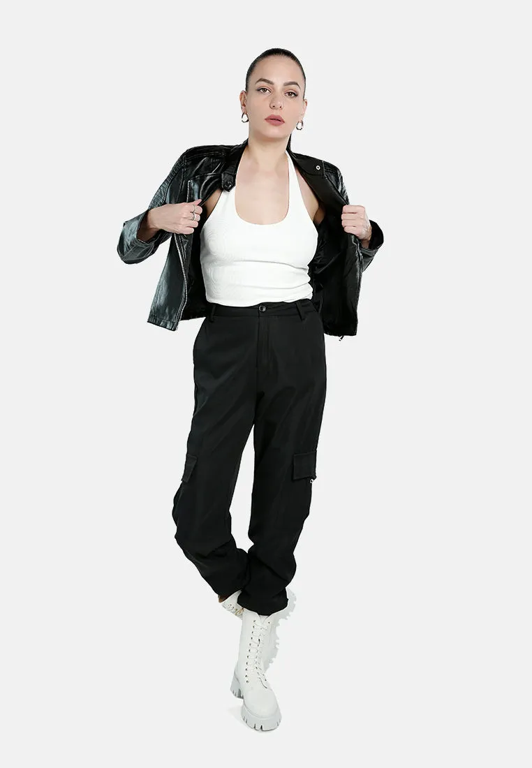Faux Leather Biker Jacket