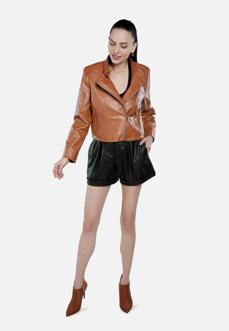 Faux Leather Biker Jacket