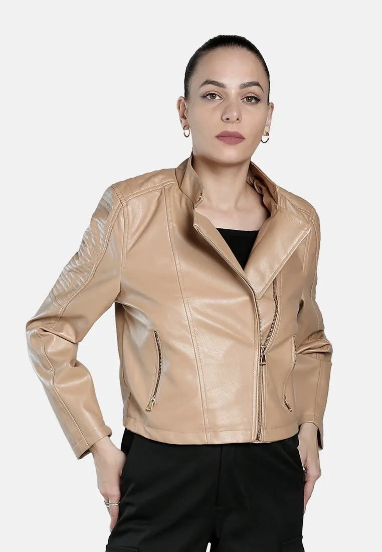 Faux Leather Biker Jacket