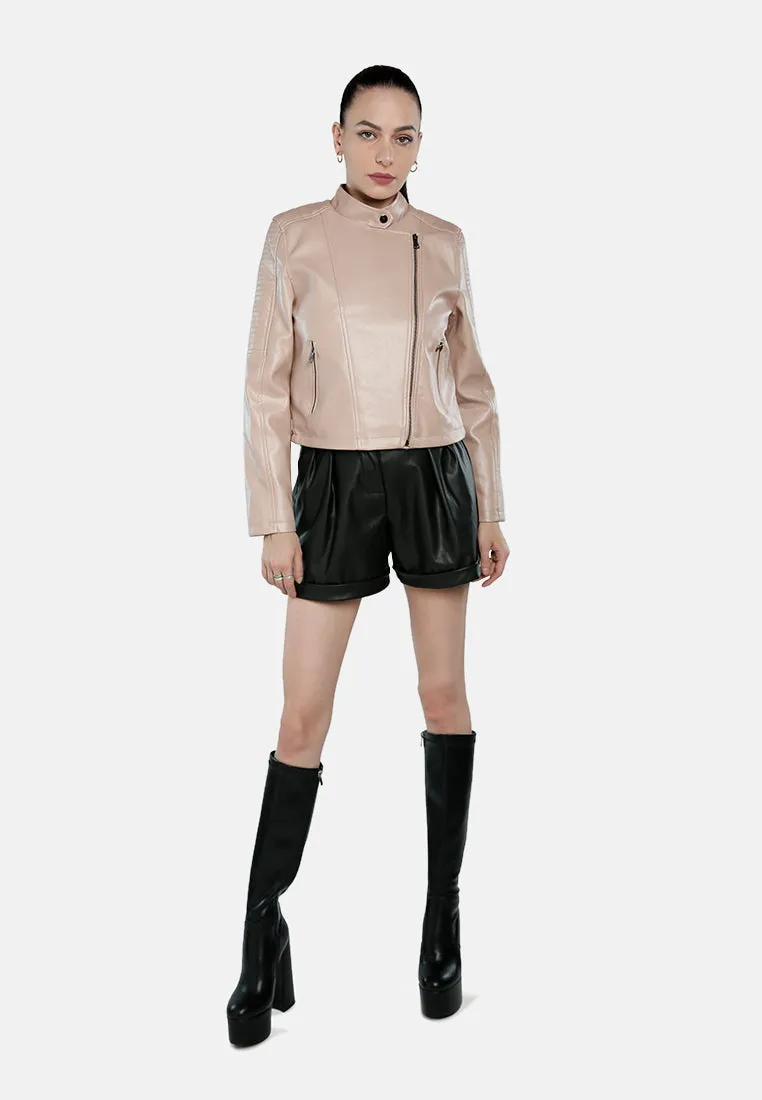 Faux Leather Biker Jacket
