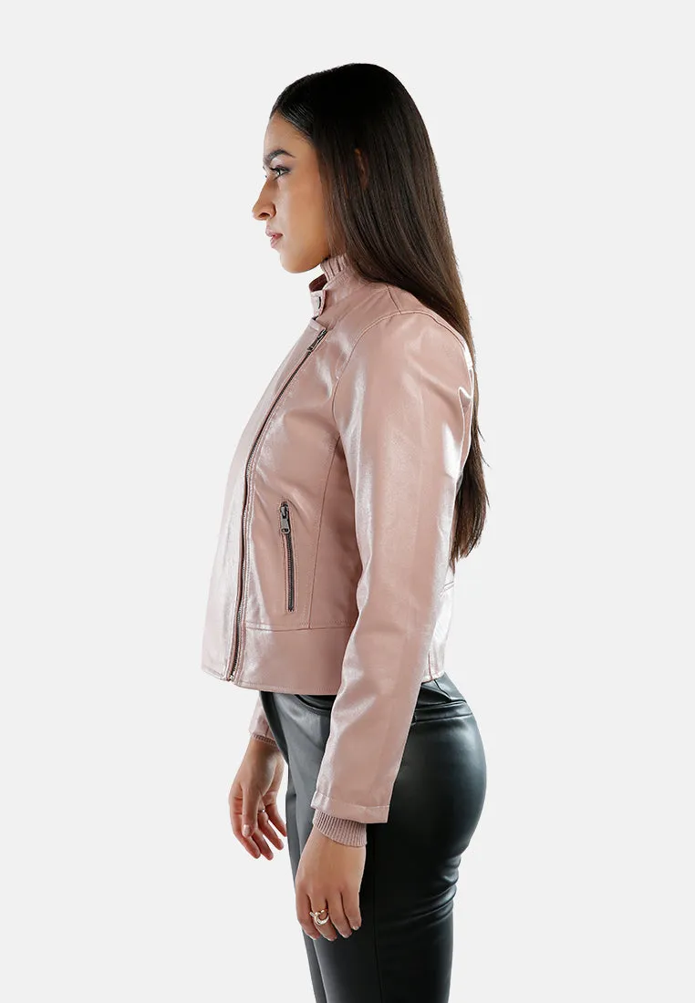 Faux Leather Biker Jacket