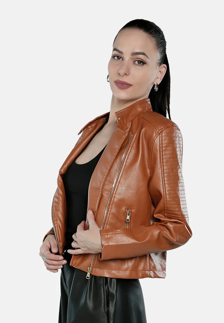 Faux Leather Biker Jacket
