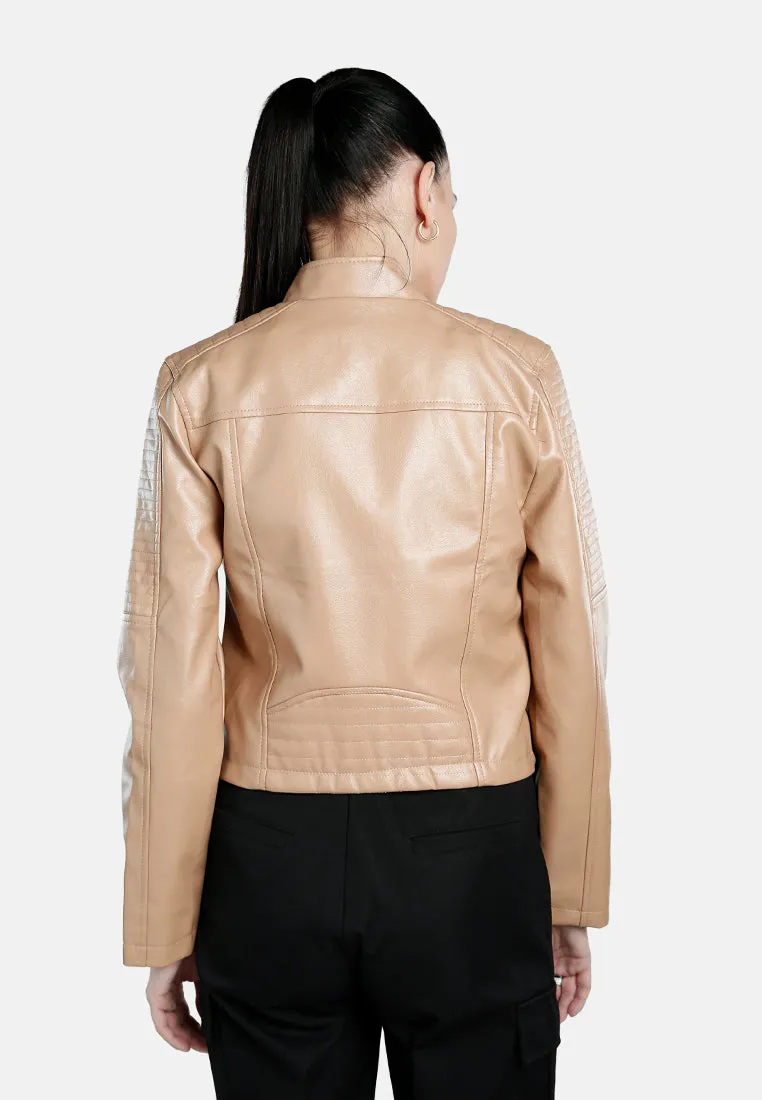 Faux Leather Biker Jacket