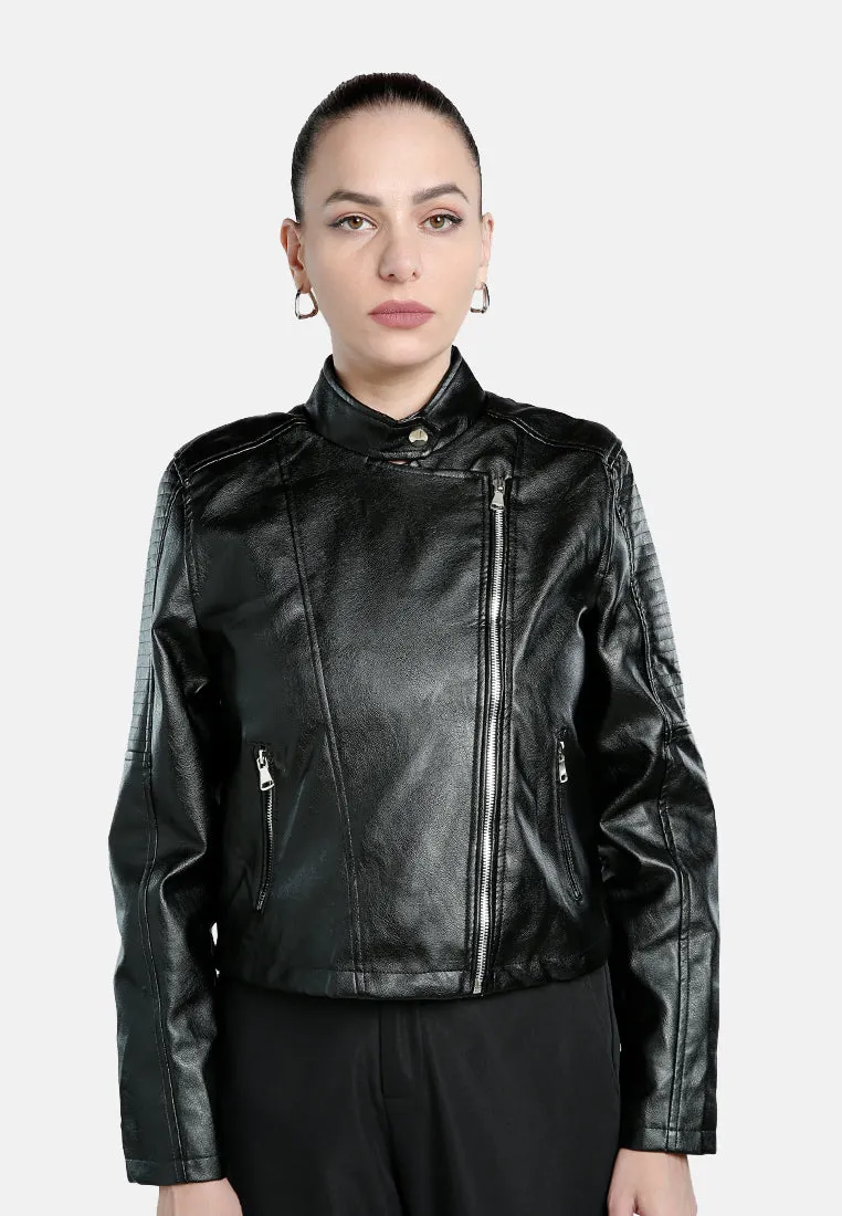 Faux Leather Biker Jacket
