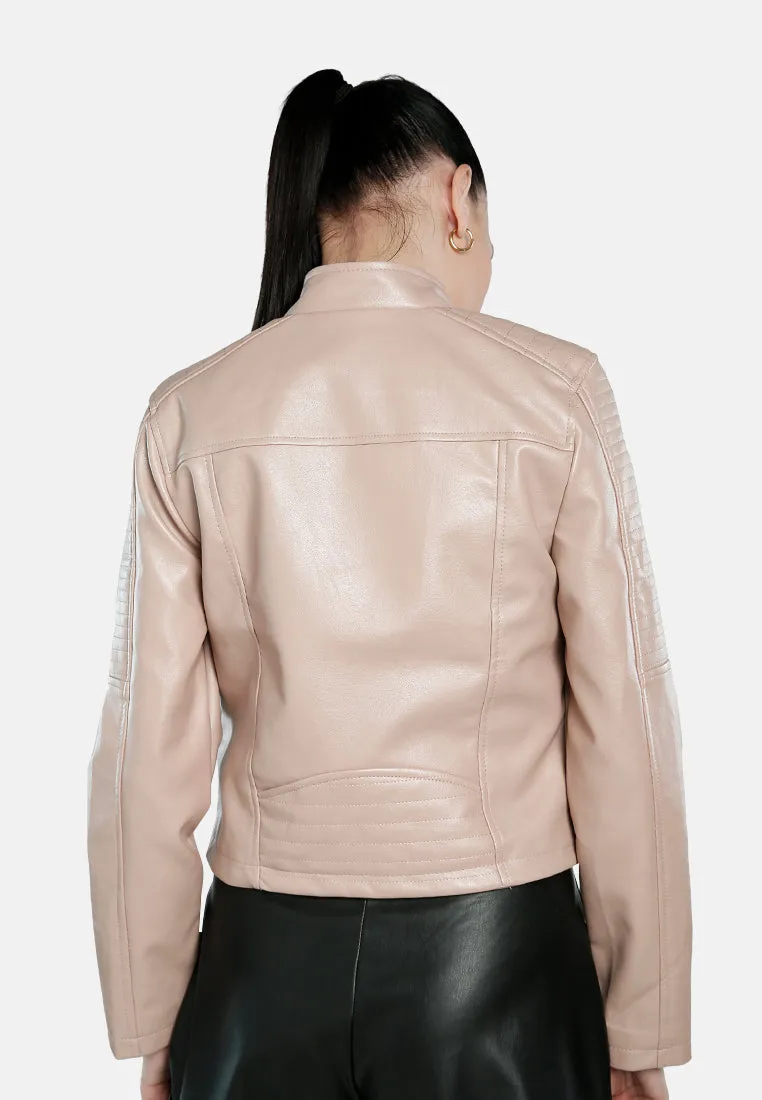 Faux Leather Biker Jacket