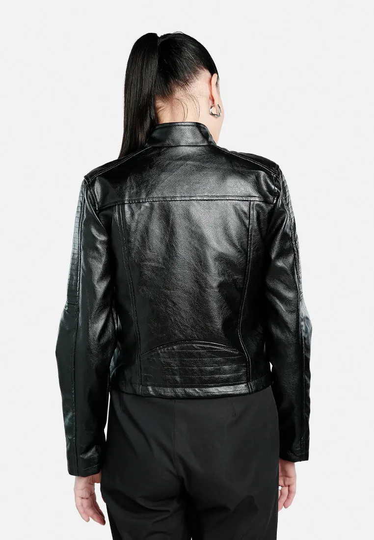 Faux Leather Biker Jacket