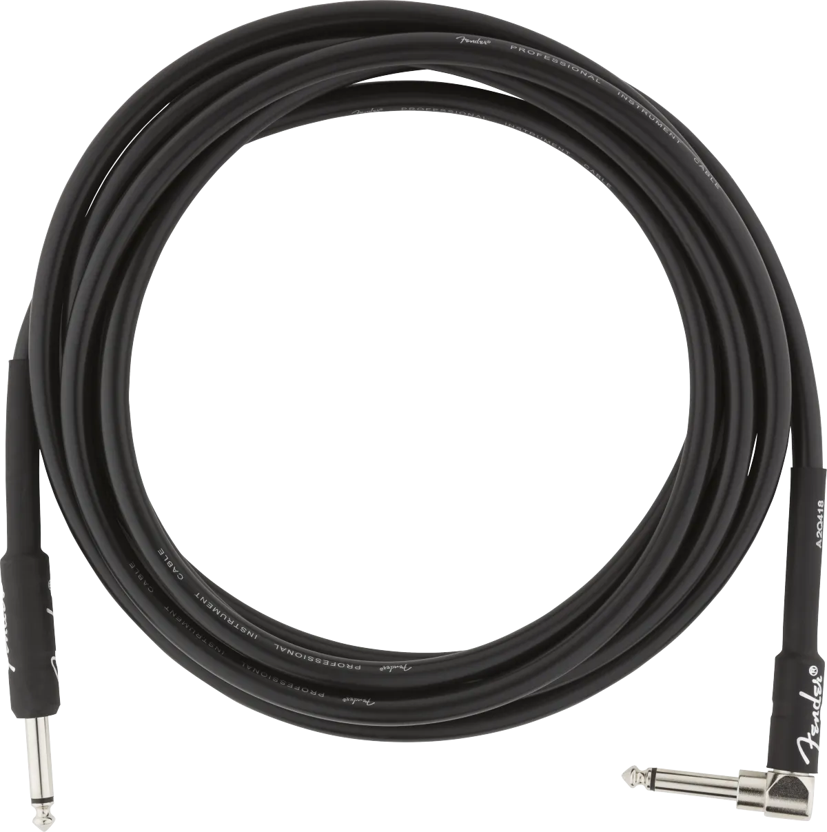 Fender Professional Series Instrument Cable, Straight-Angle, 10', Black