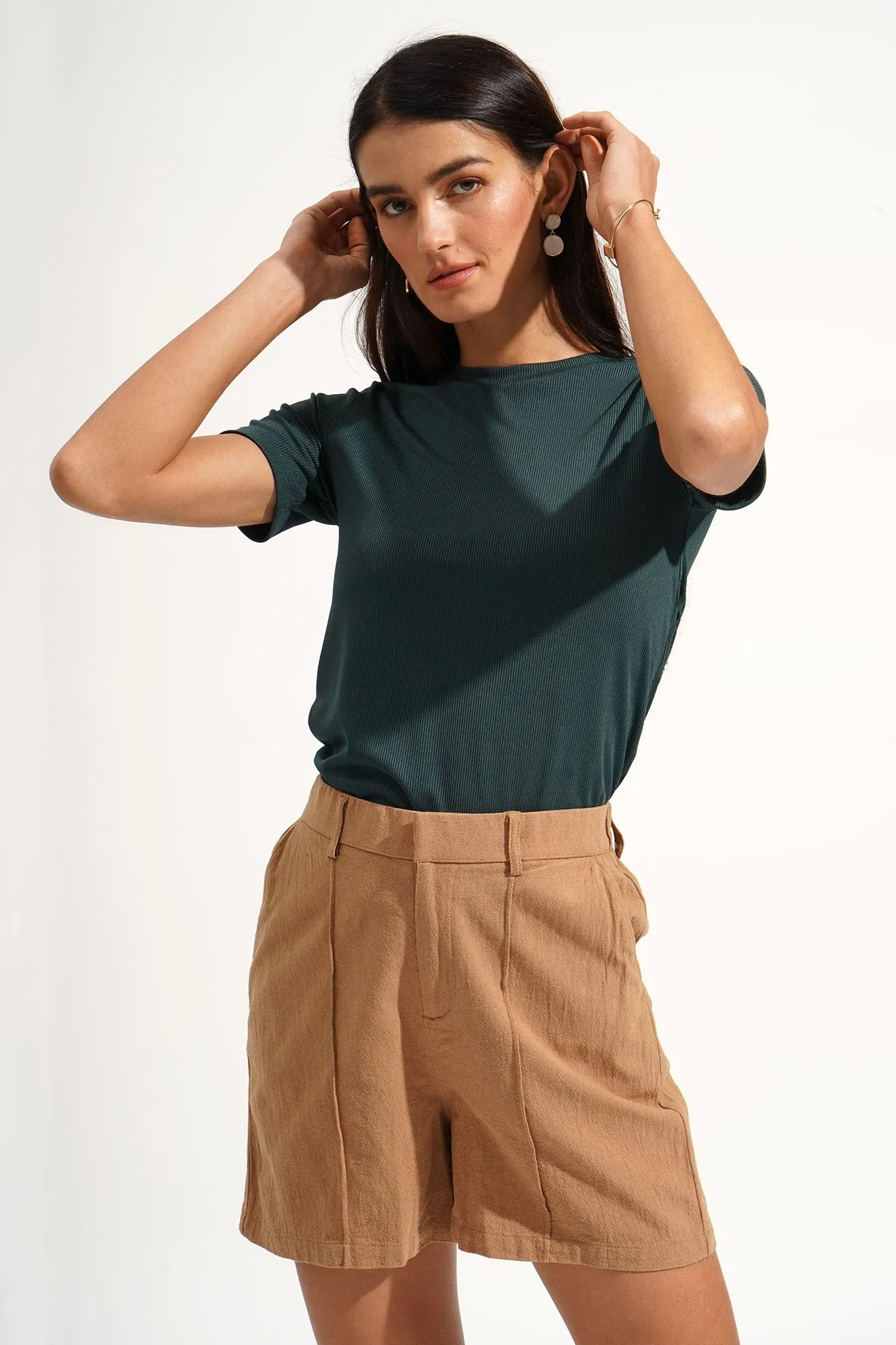 Fine Line Pintuck Cozy Shorts