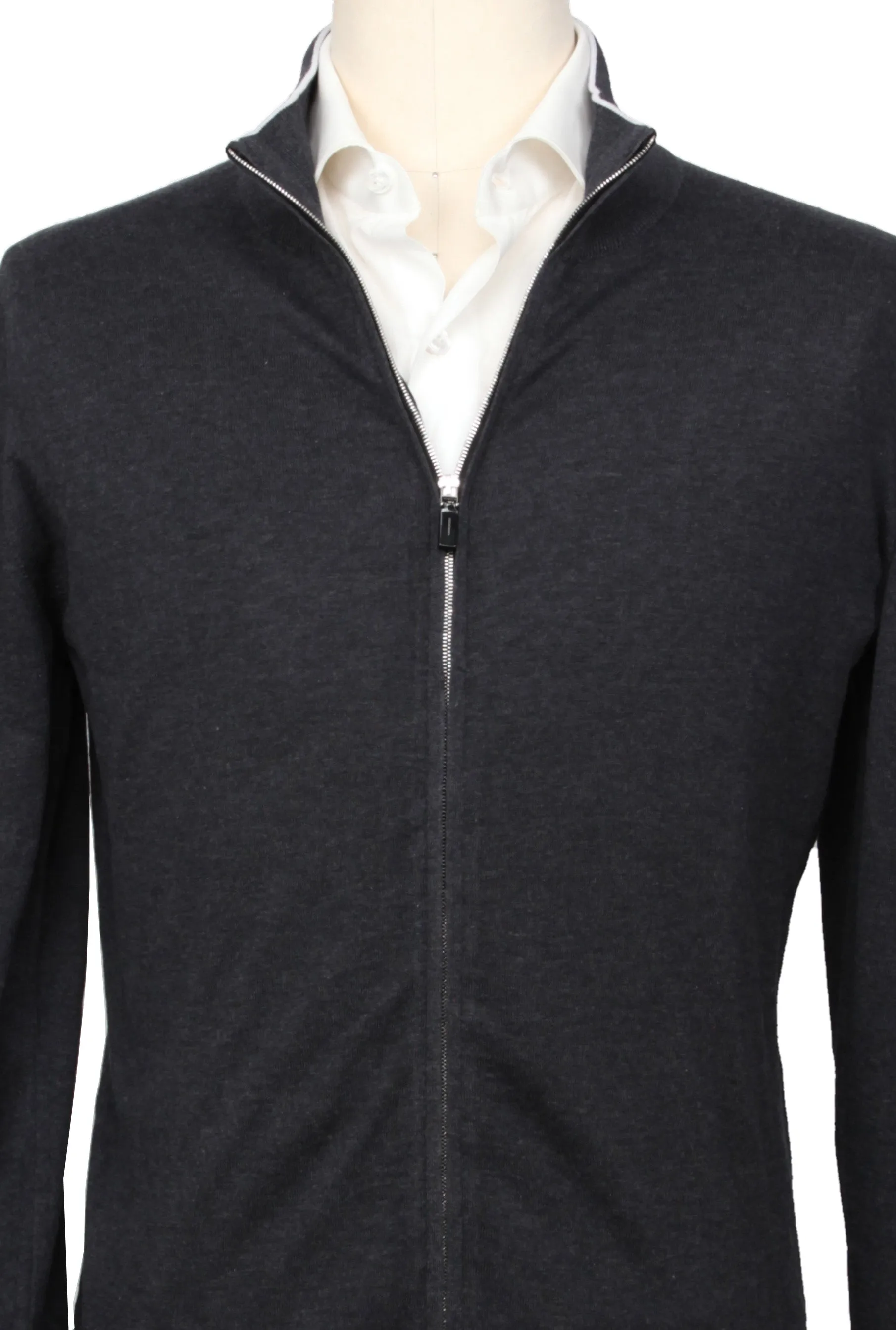 Fiori Di Lusso Charcoal Gray Funnel Sweater