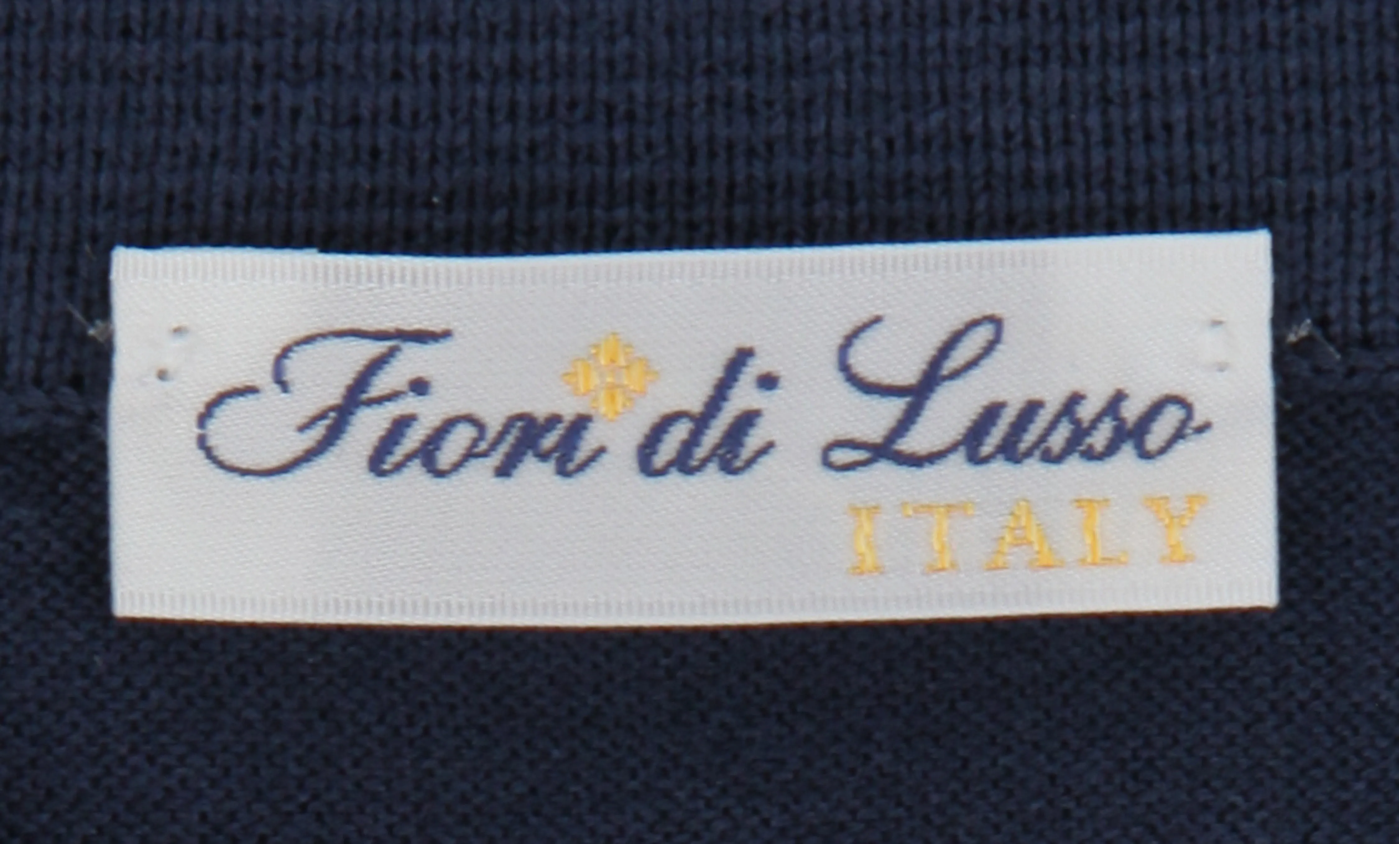 Fiori Di Lusso Dark Blue 1/4 Button Polo Sweater