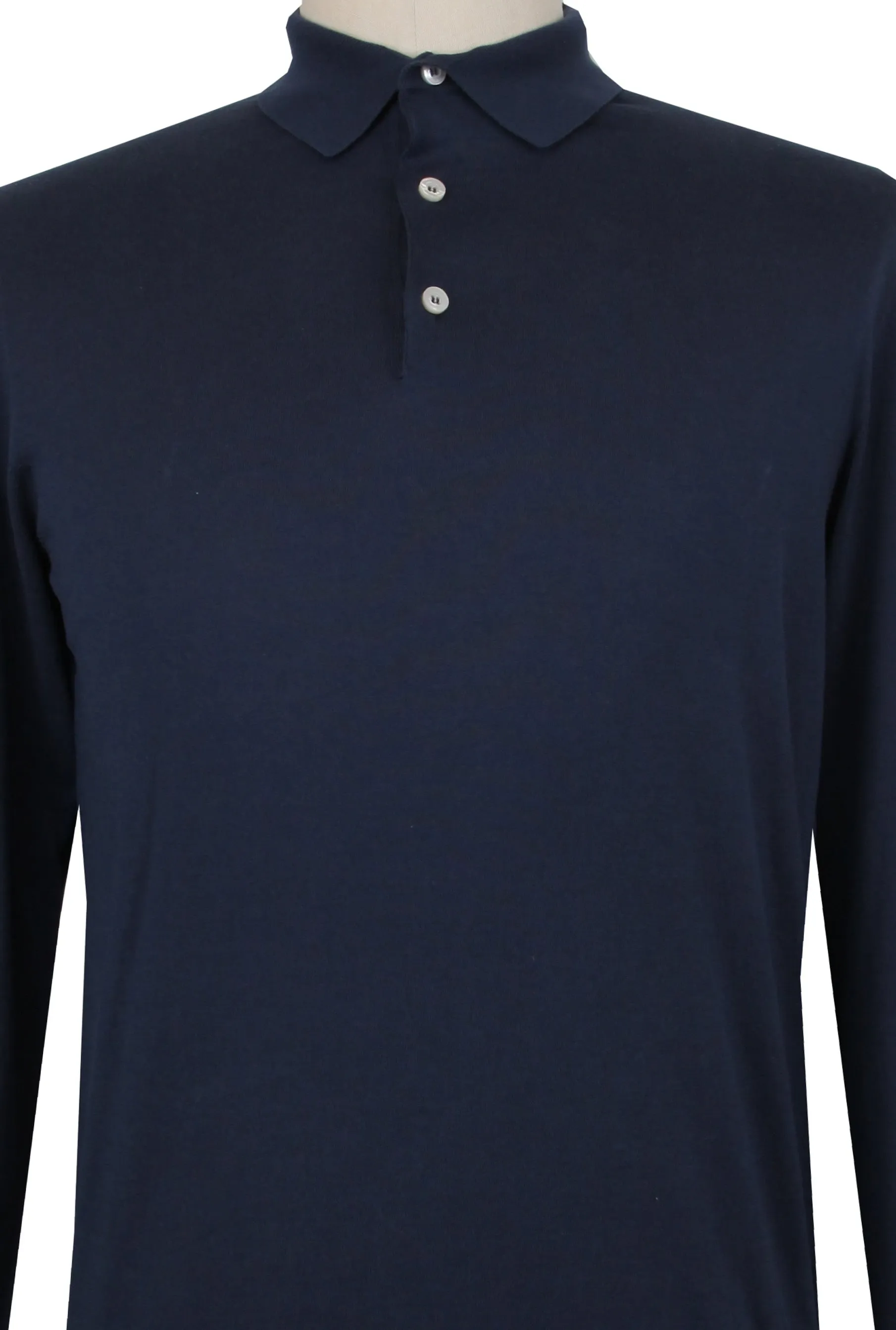 Fiori Di Lusso Dark Blue 1/4 Button Polo Sweater