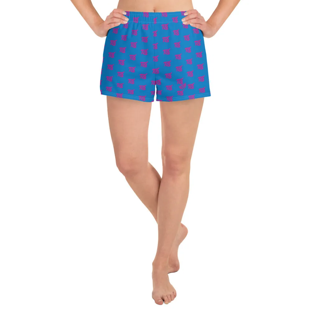 FLO Women's Athletic Shorts (Blue & Pink)