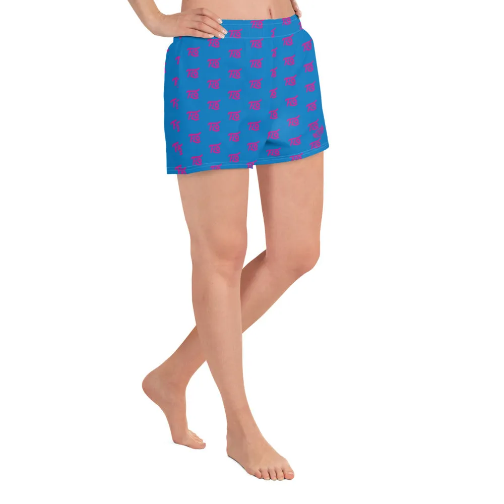 FLO Women's Athletic Shorts (Blue & Pink)