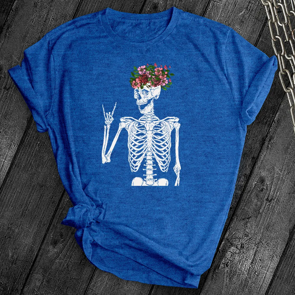 Floral Rocker Skeleton Tee