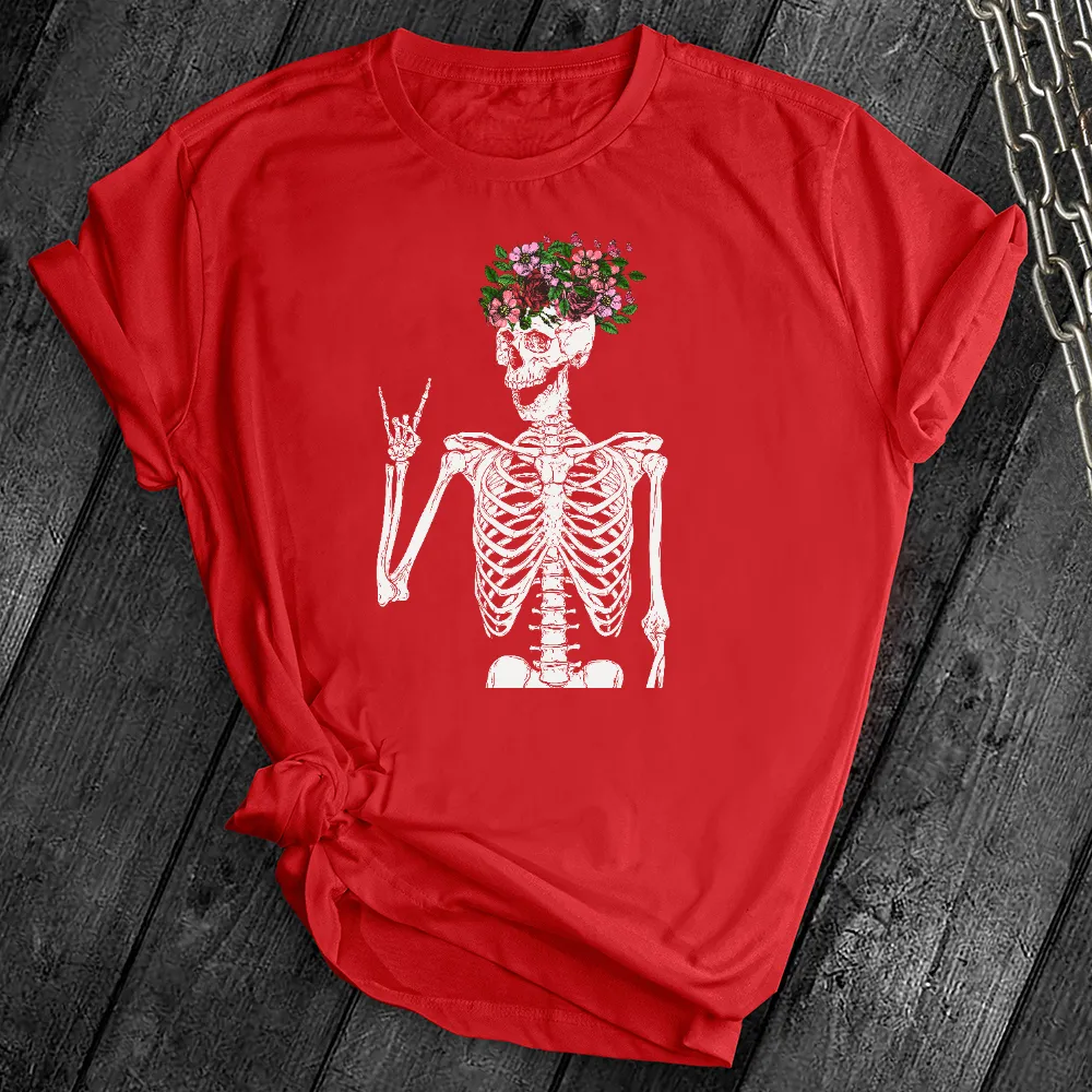 Floral Rocker Skeleton Tee