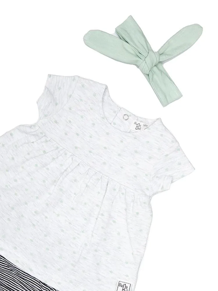Fluttering Leaves Dress, Knickers & Headband Baby 3 Piece Outfit