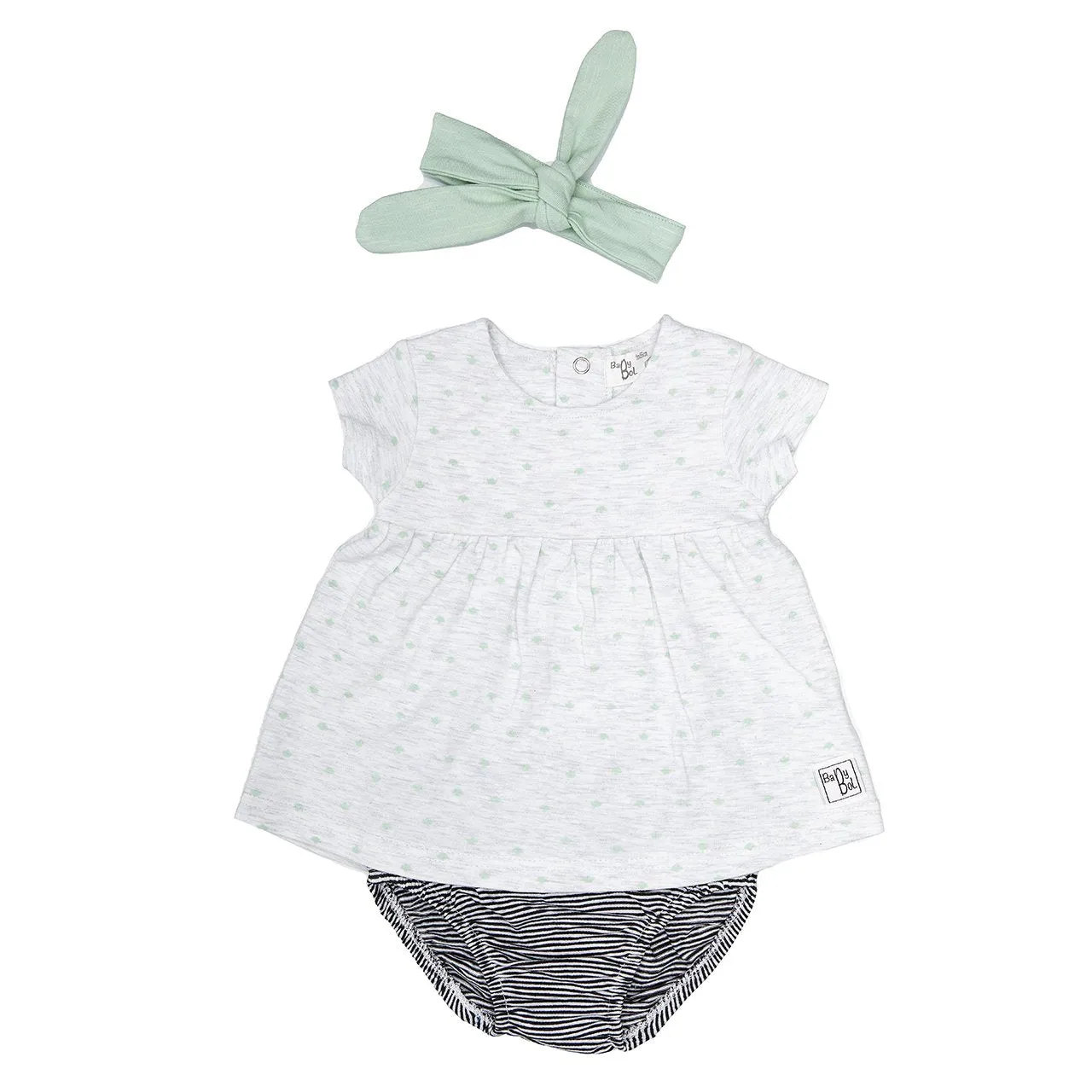 Fluttering Leaves Dress, Knickers & Headband Baby 3 Piece Outfit