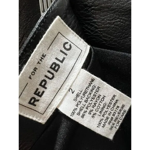 For the Republic Faux-Leather Embroidered Skirt Size 2