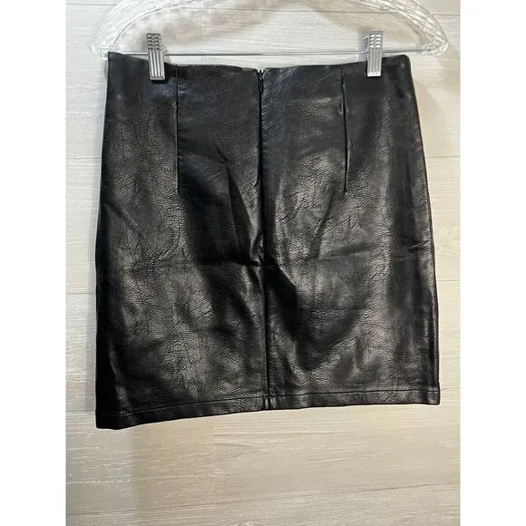 For the Republic Faux-Leather Embroidered Skirt Size 2