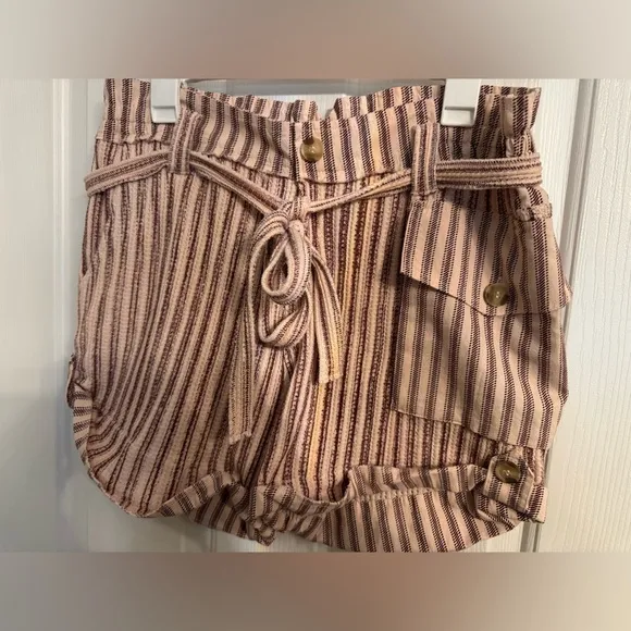 FP One Harriet Striped Shorts Mauve Combo NWOT Size M