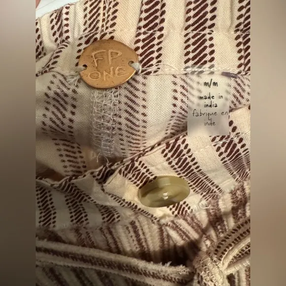 FP One Harriet Striped Shorts Mauve Combo NWOT Size M