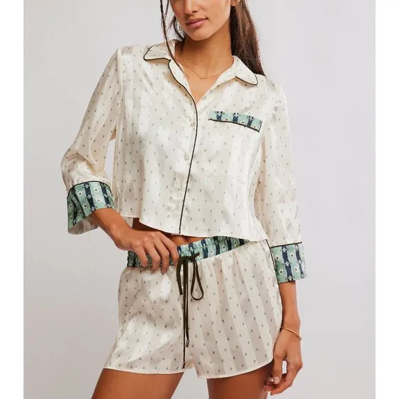 FREE PEOPLE Pillow Talk PJ Set / Harbor Combo
