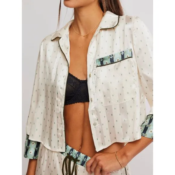 FREE PEOPLE Pillow Talk PJ Set / Harbor Combo