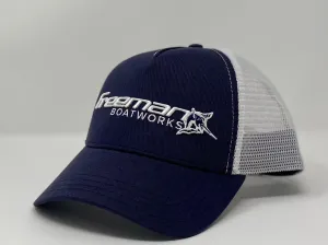Freeman Boatworks Embroidered Logo - Navy / White