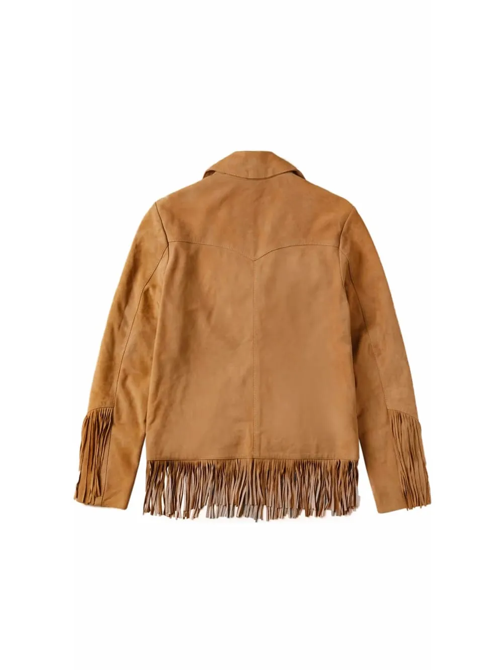 Fringe Flair Suede Leather Blazer for Women