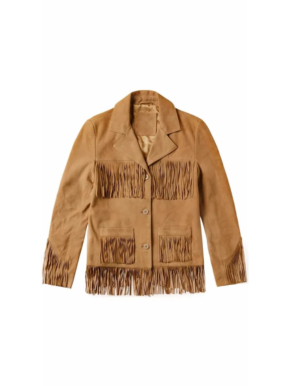 Fringe Flair Suede Leather Blazer for Women