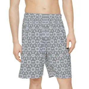 Funky White Abstract Pattern Performance Shorts