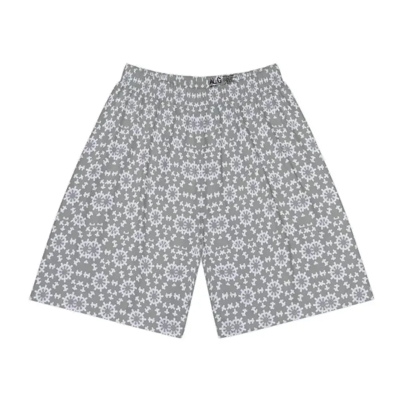 Funky White Abstract Pattern Performance Shorts