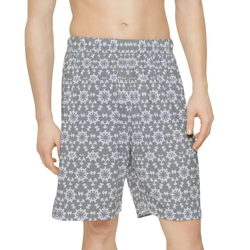 Funky White Abstract Pattern Performance Shorts