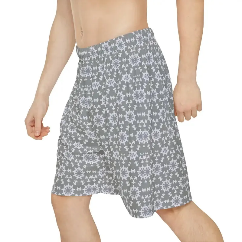 Funky White Abstract Pattern Performance Shorts