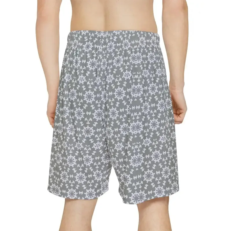 Funky White Abstract Pattern Performance Shorts