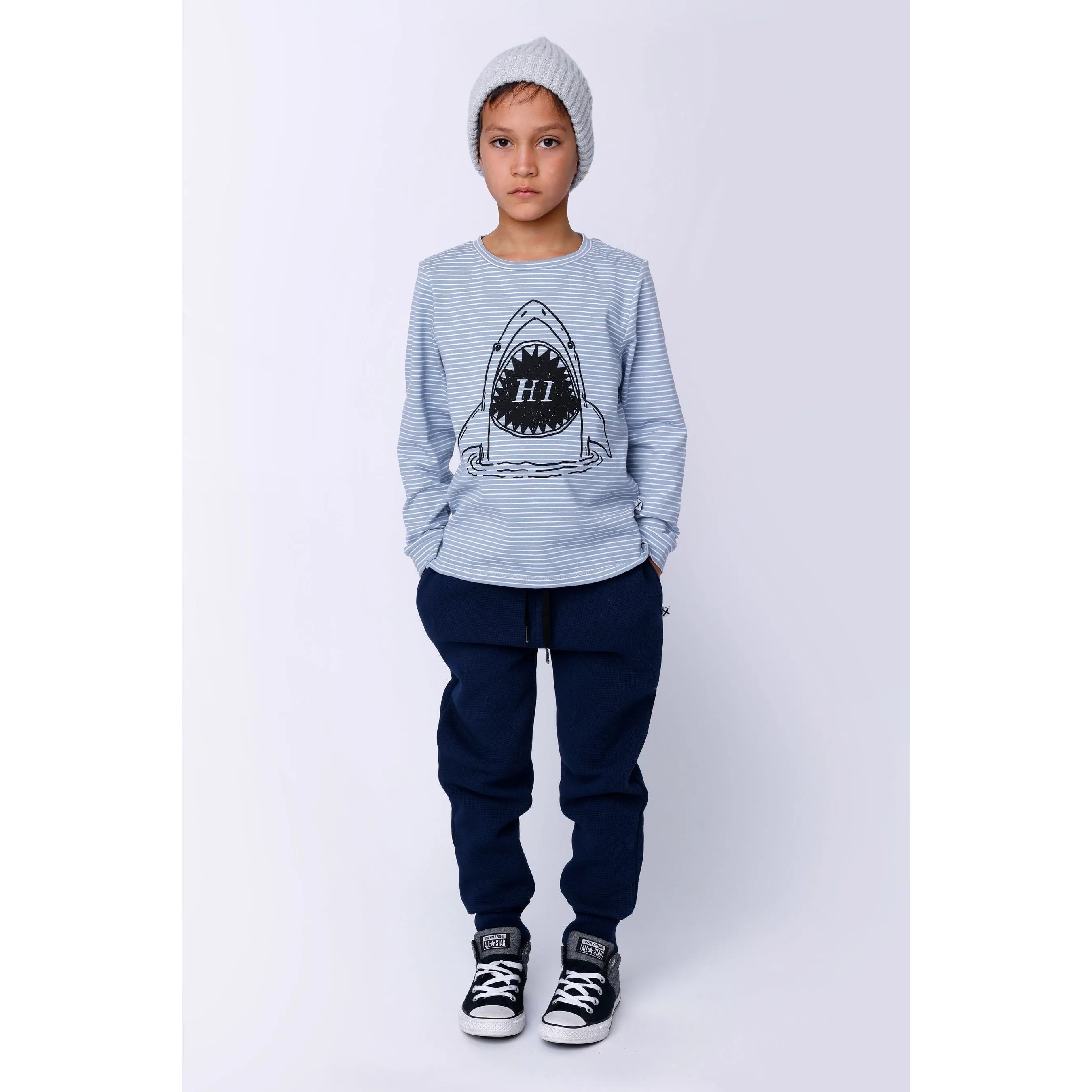 Furry Waffle Trackies - Navy