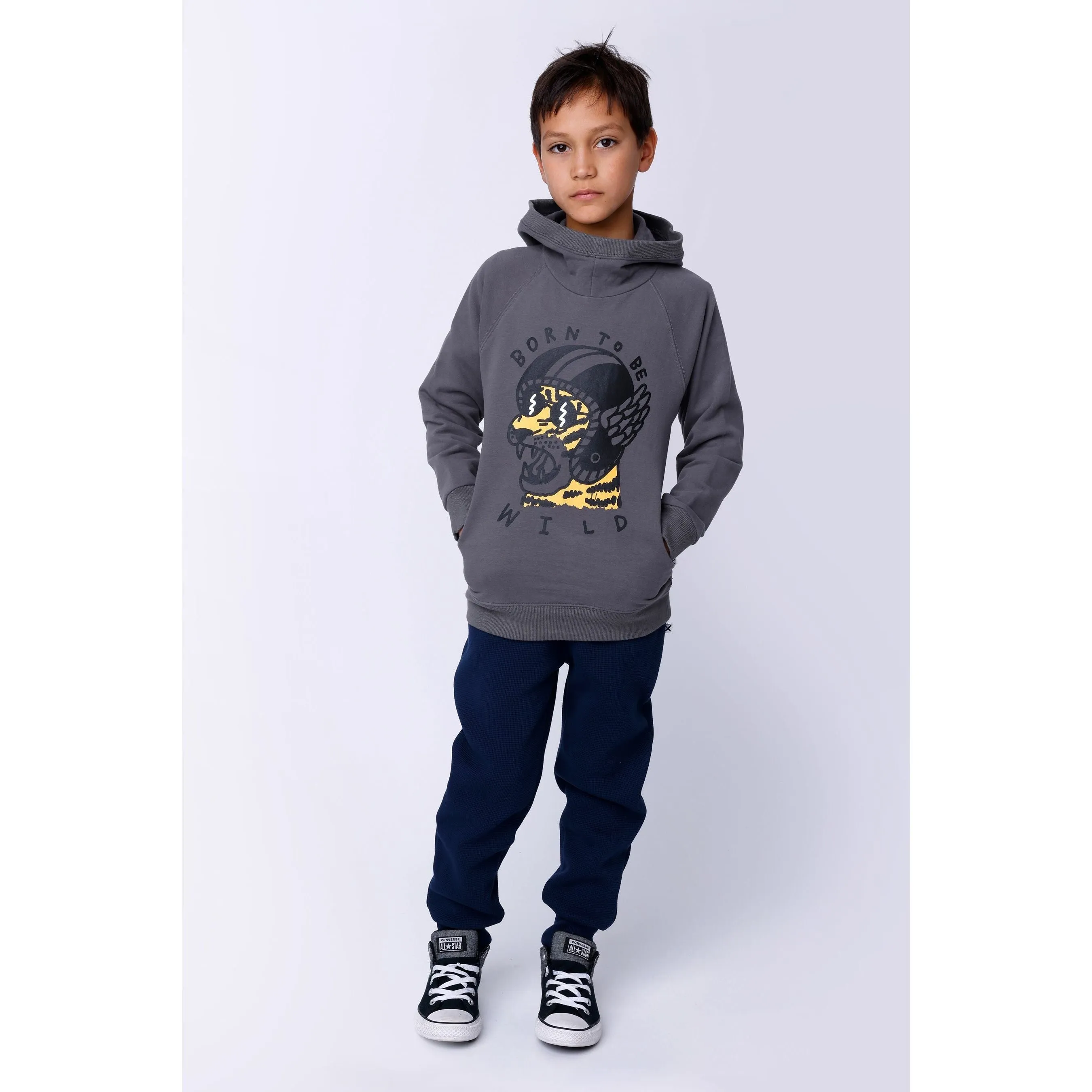 Furry Waffle Trackies - Navy