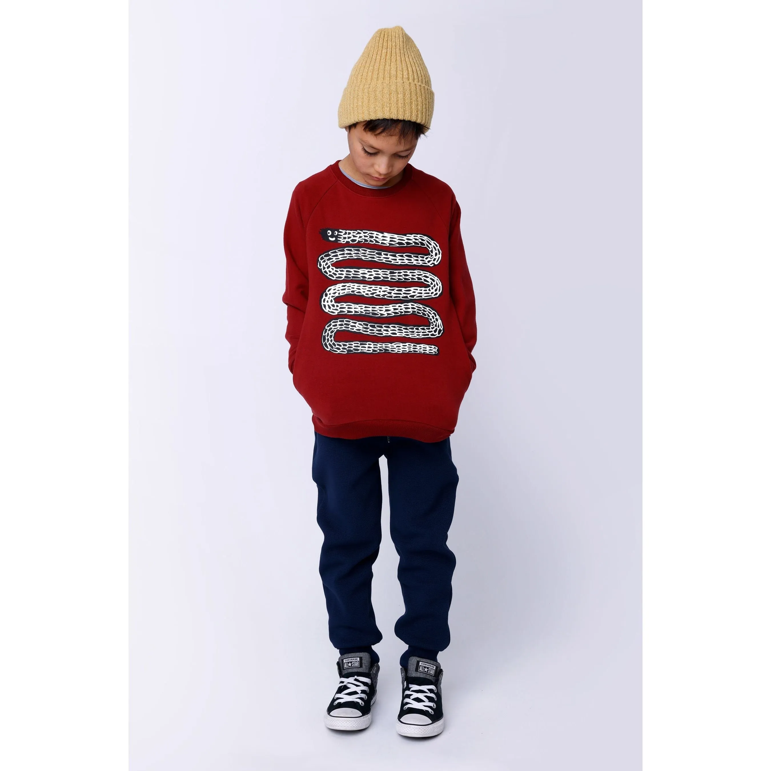 Furry Waffle Trackies - Navy