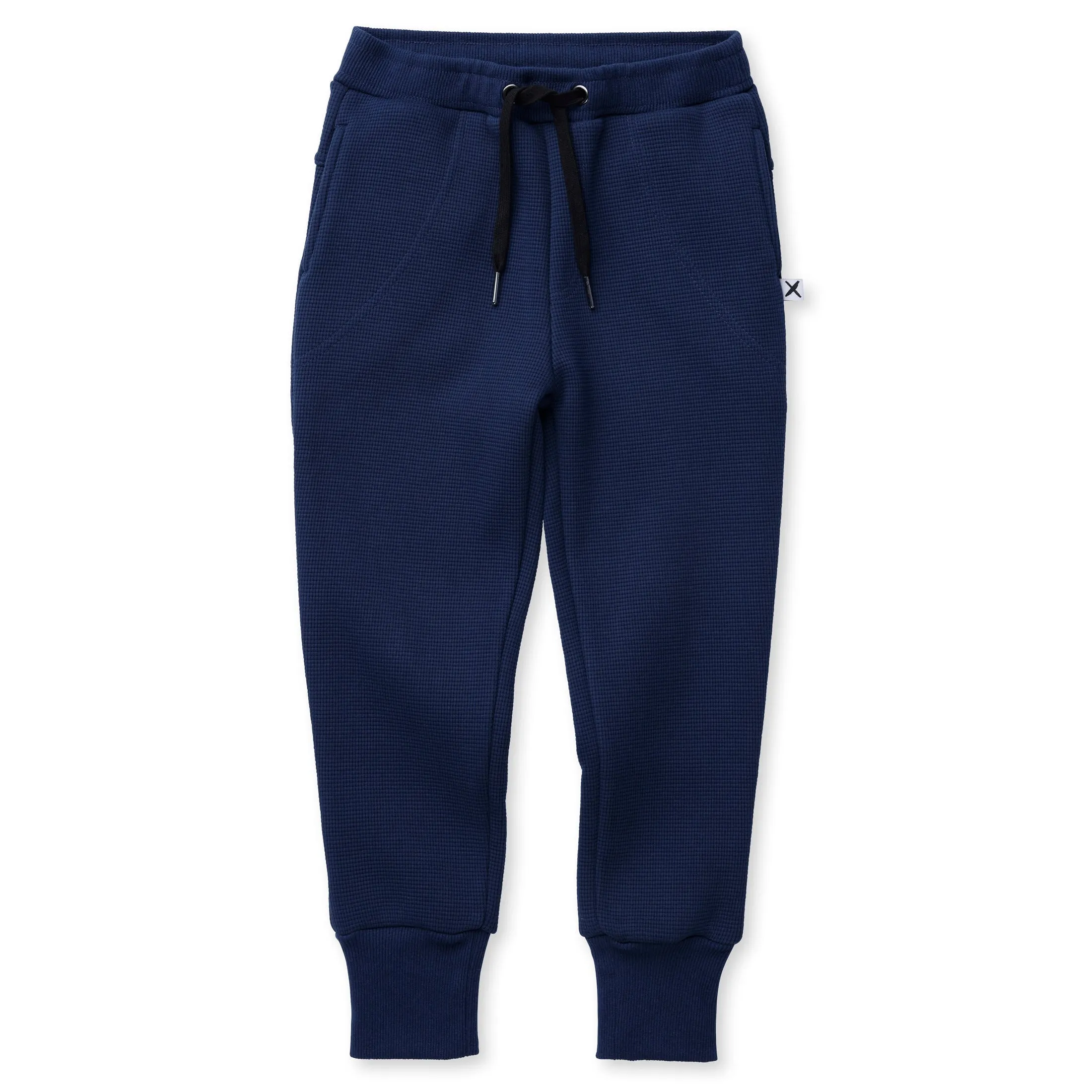 Furry Waffle Trackies - Navy