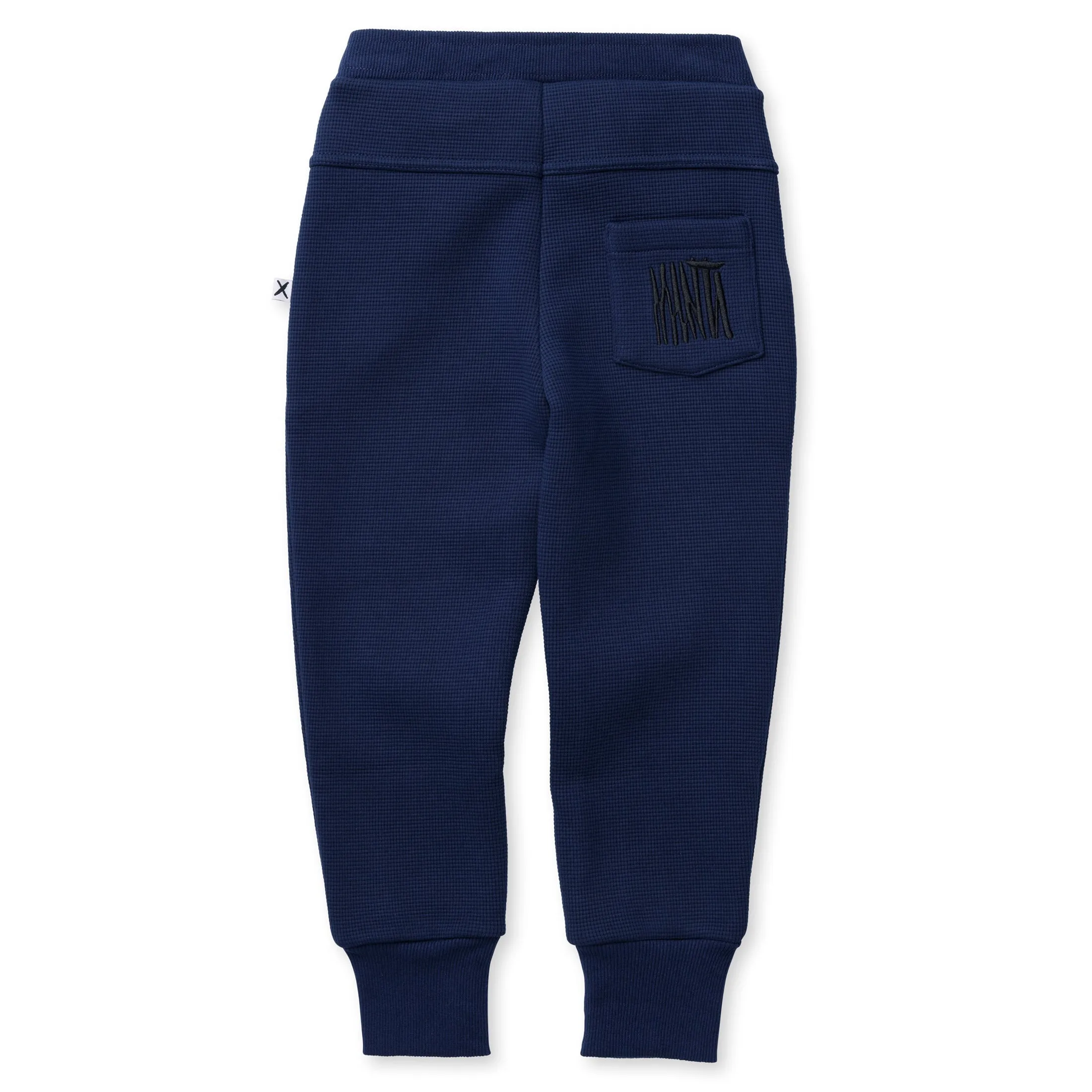 Furry Waffle Trackies - Navy