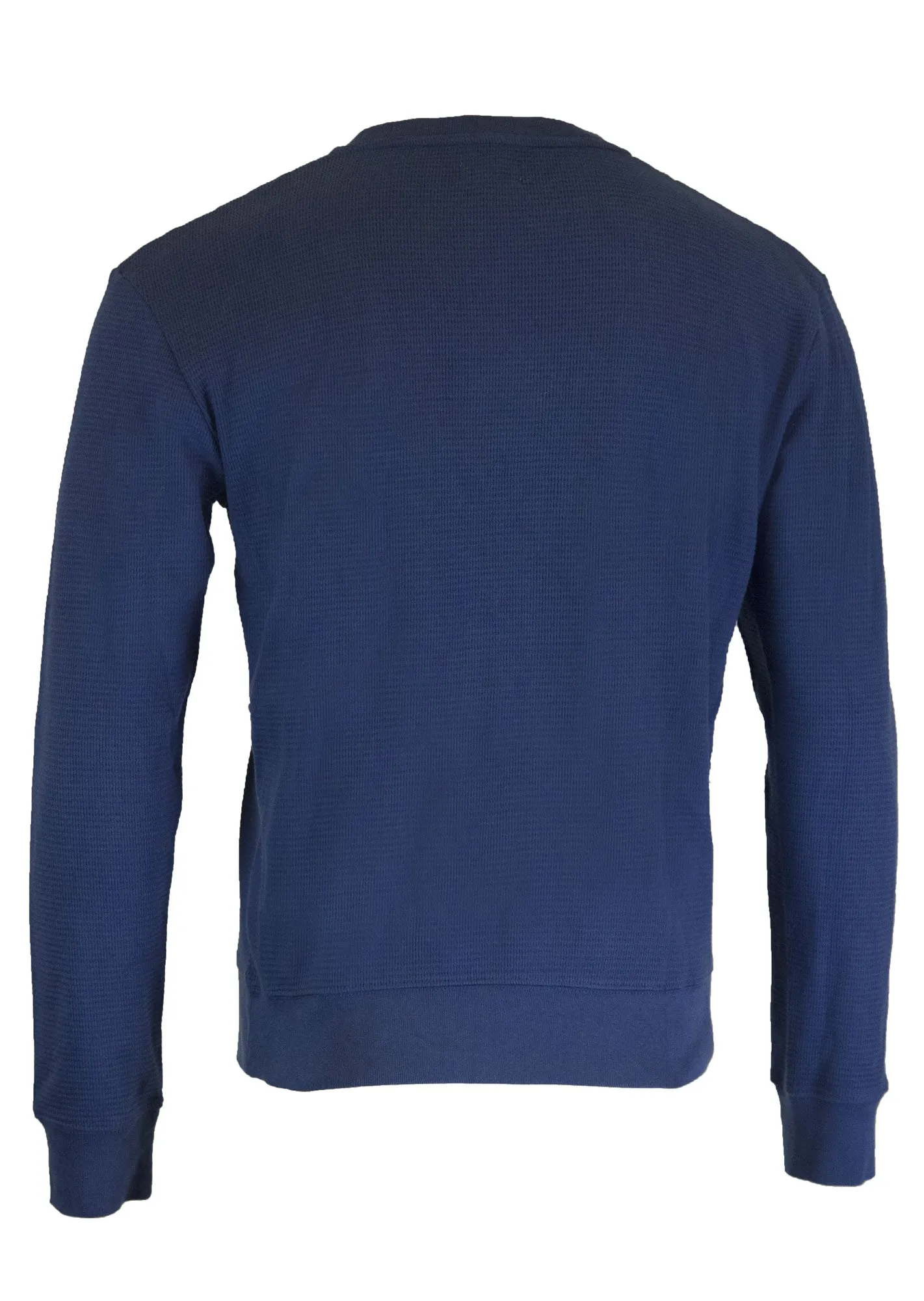 GANT RUGGER Men's Crisp Blue The Organic Waffle Solid Crew 206143 Size M $155 NWT