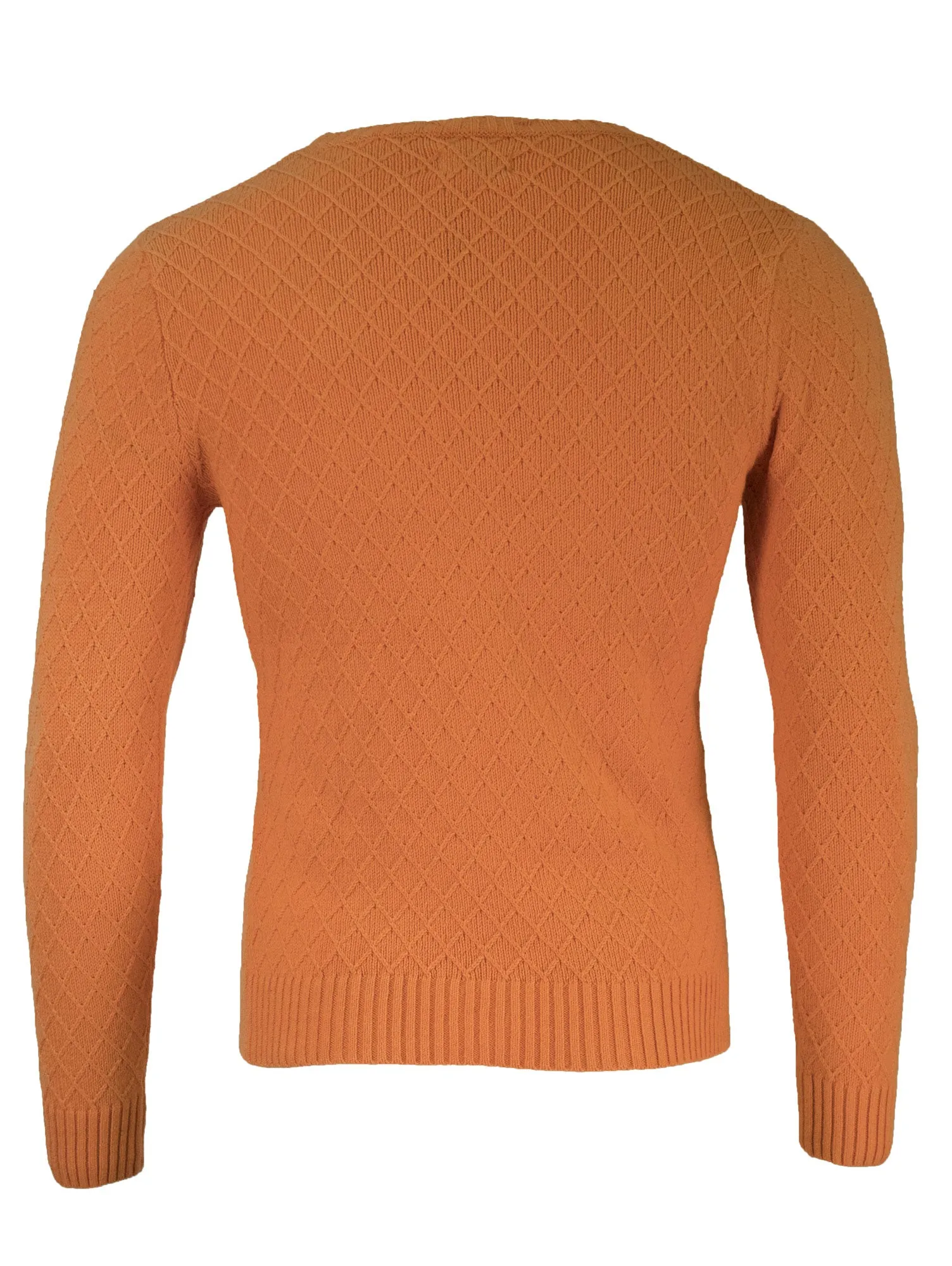 Gant Rugger Men's Diamond in the Rough Sweater (84048), Tangerine, Medium