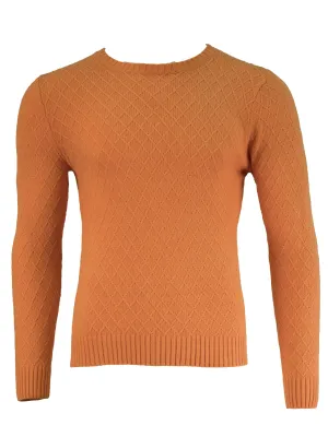 Gant Rugger Men's Diamond in the Rough Sweater (84048), Tangerine, Medium