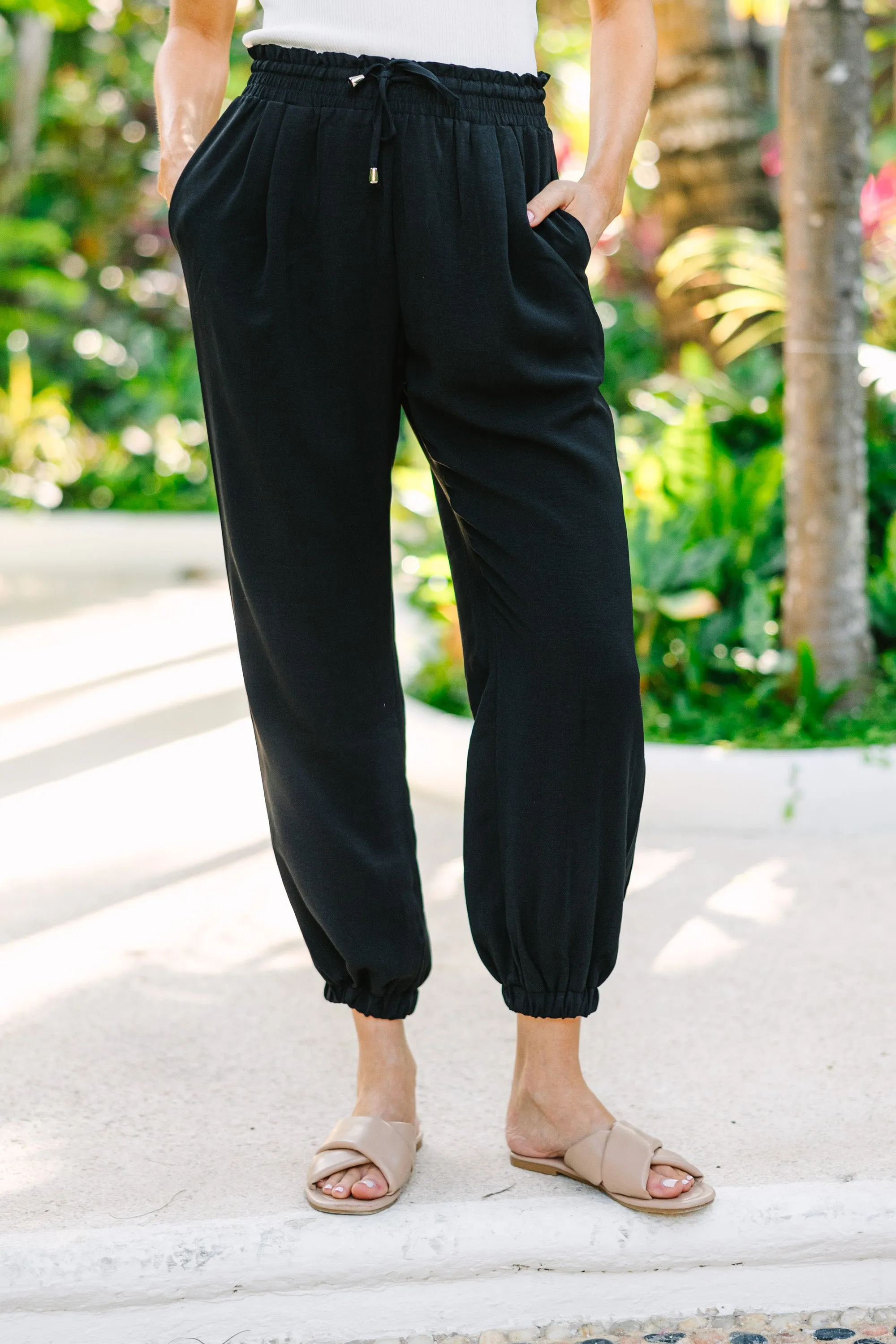 Get To It Black Joggers