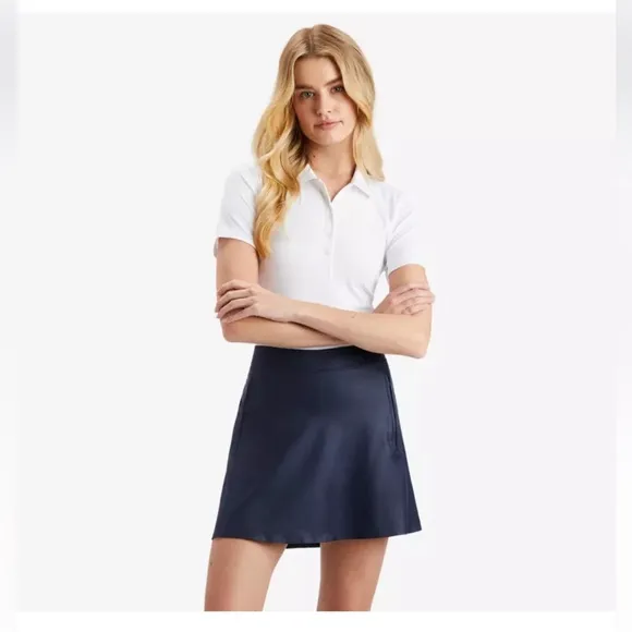 G/Fore Effortless Skort Skirt Golf Tennis Pickleball Navy Blue Stretch Medium