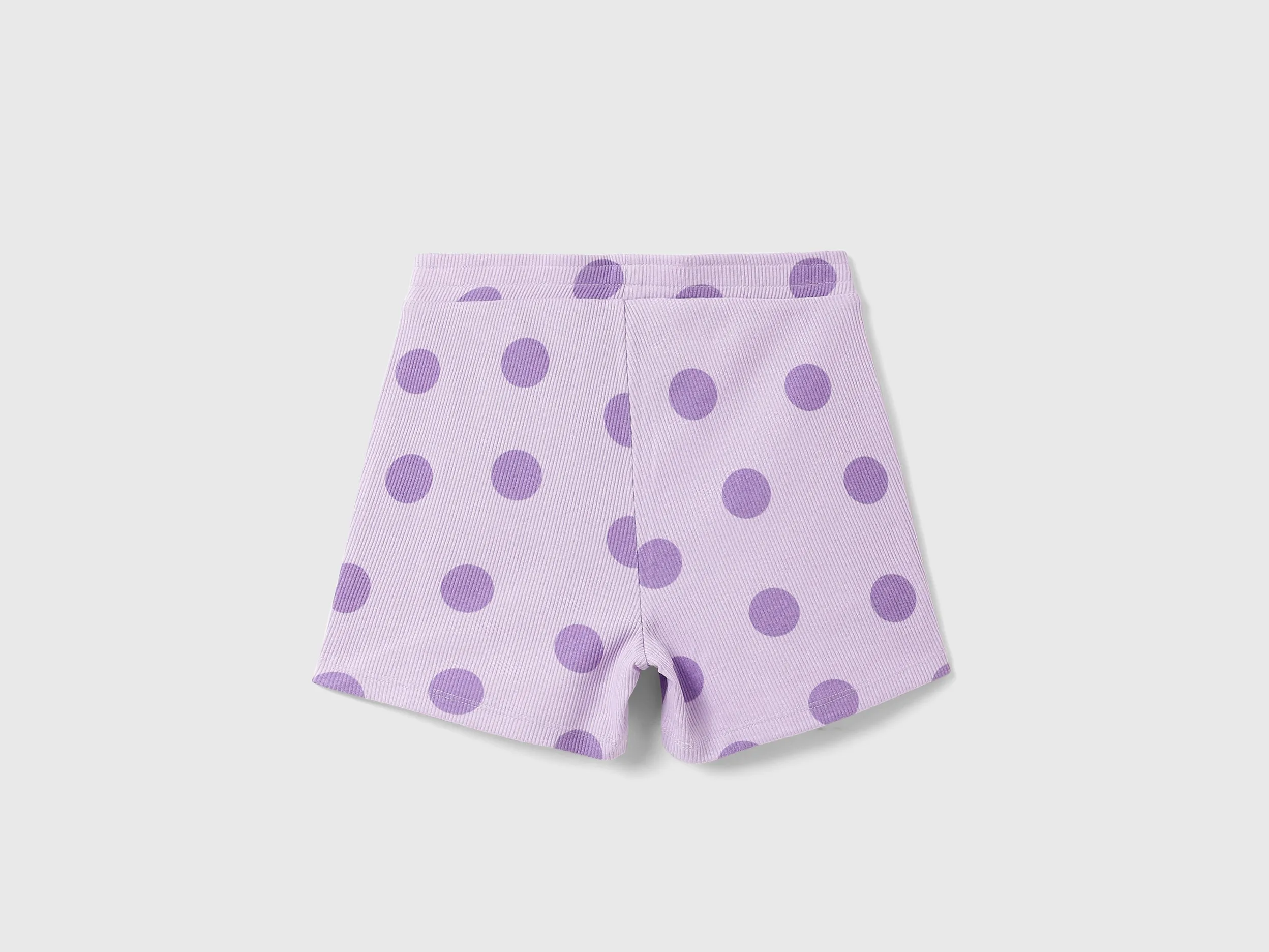 Girl's Regular Fit Polka Dot Print Bermuda Shorts