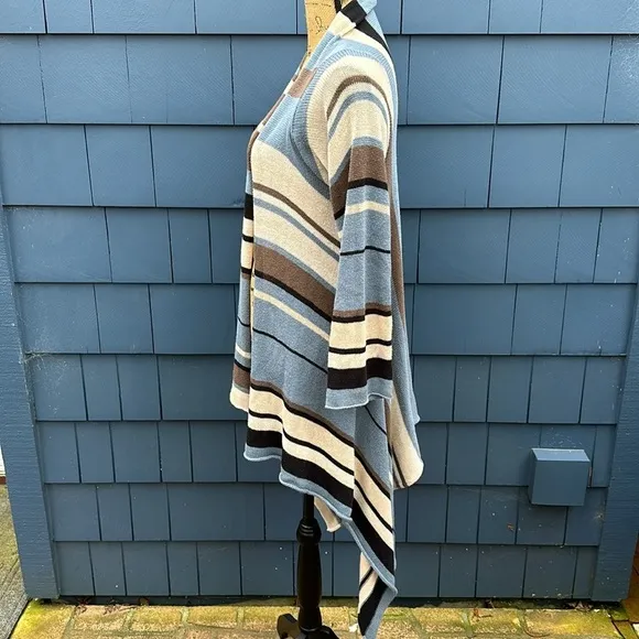Goddis S/M blue tan cream black Naples sweater cardigan drape